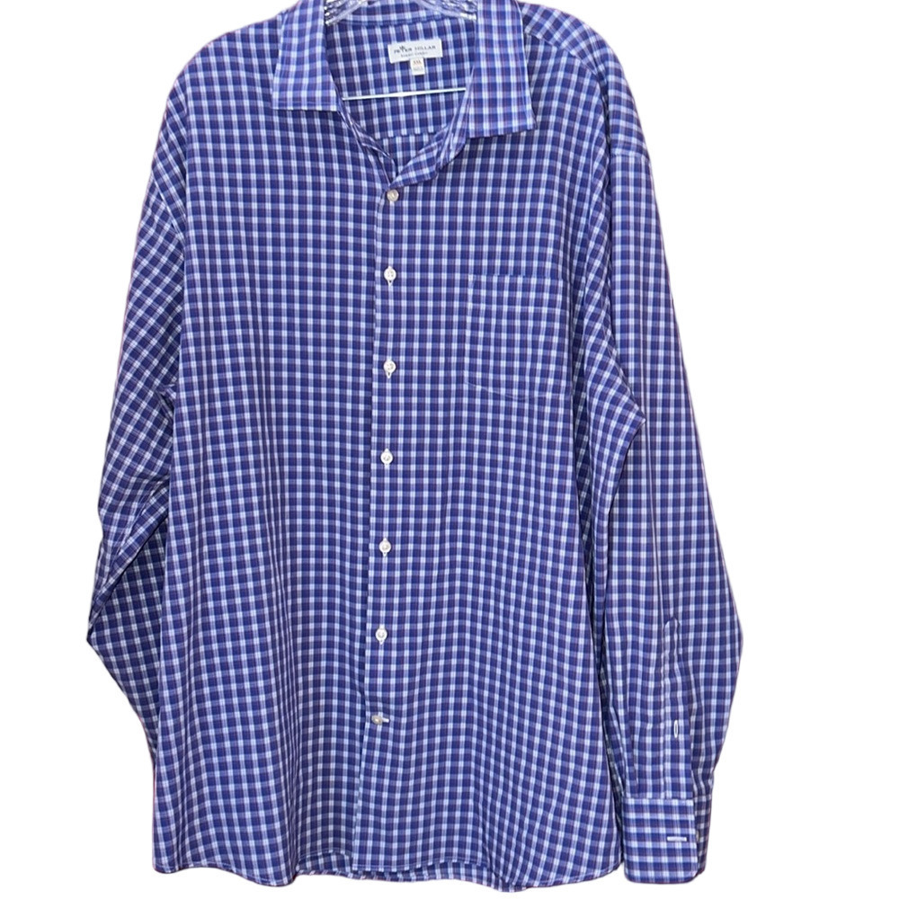 Peter Millar Summer Comfort Blue Casual Button Down Shirt XXL